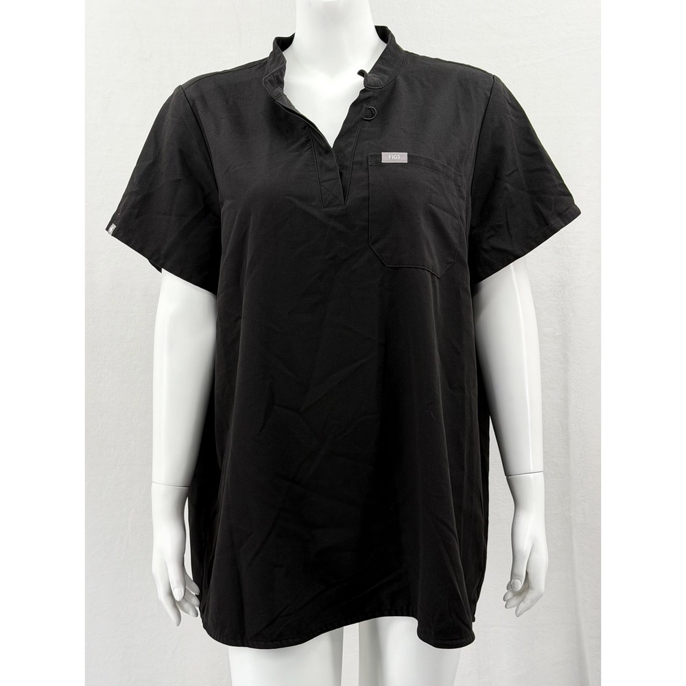 FIGS Scrub Top Women XL Black Kitale Maternity Medical Healthcare Nurse Hospital